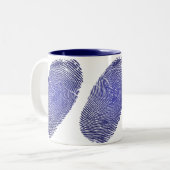 Fingerabdruck-Grafik Zweifarbige Tasse (Vorderseite Links)