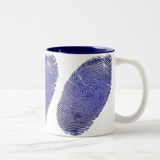 Fingerabdruck-Grafik Zweifarbige Tasse (Rechts)