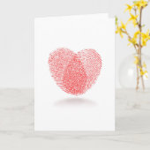 Fingerabdruck-Herz-Liebe Karte (Gelbe Blume)