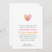 Fingerabdruck Herzhochzeit Einladung (Vorne/Hinten)