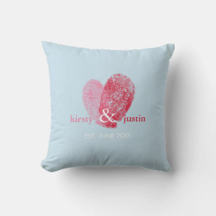 Fingerabdruck-Herzpaare des KUNDENSPEZIFISCHEN Kissen