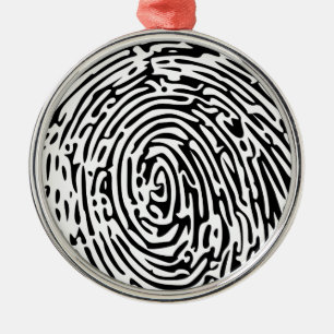 Fingerabdruck-Hintergrund Silbernes Ornament
