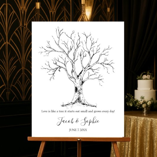 Fingerabdruck Hochzeitsbuch Handschrift gezogen Poster