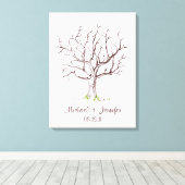 Fingerabdruck-Hochzeitstich (braun) Leinwand druck (Insitu (Holzboden))