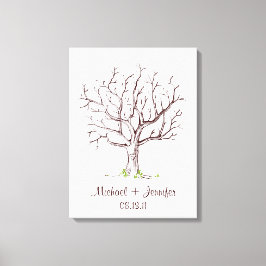 Fingerabdruck-Hochzeitstich (braun) Leinwand druck