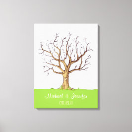 Fingerabdruck-Hochzeitstich (Farbe) Leinwand druck