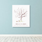 Fingerabdruck-Hochzeitstich (Hund) Leinwand (Insitu (Holzboden))