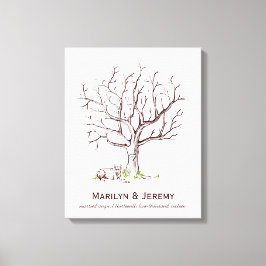 Fingerabdruck-Hochzeitstich (Hund) Leinwand