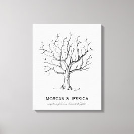 Fingerabdruck-Hochzeitstich (schwarz) - Leinwand d