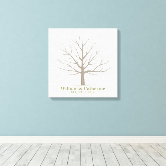 Fingerabdruck-Hochzeitstil - Square-Leinwand Leinwanddruck (Insitu (Holzboden))