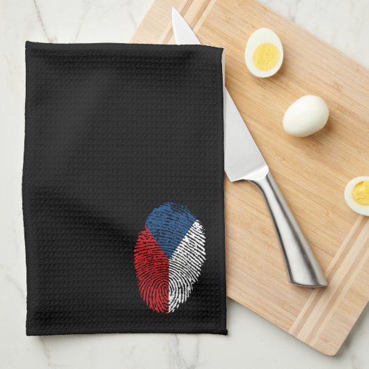 Fingerabdruck-Kennzeichen der tschechischen Touch Handtuch (Viertel Falte)