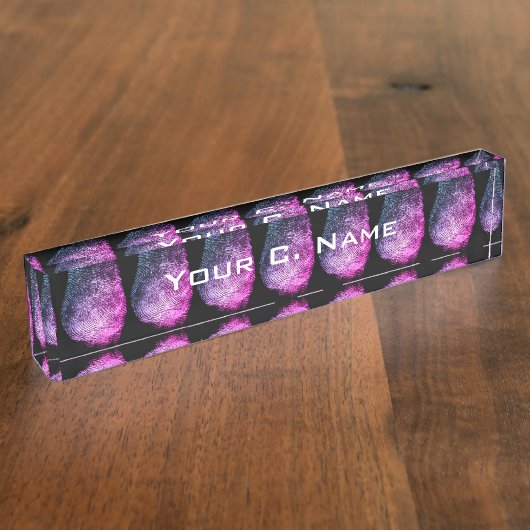 Fingerabdruck-Rückwärtsdruck Namensplakette (Seite)