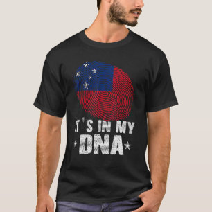 Fingerabdruck Samoa Flag Es ist in meiner DNA T-Shirt