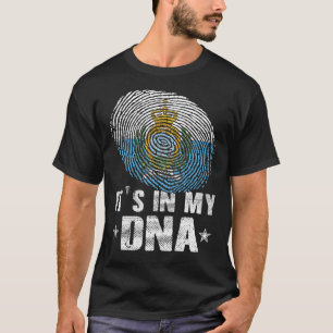 Fingerabdruck San Marino Flag Es ist in meinem DNS T-Shirt