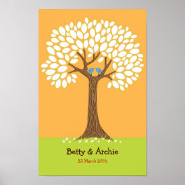 Fingerabdruck / Signature Tree Wedding (Orange) Poster