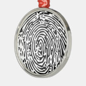 Fingerabdruck Silbernes Ornament (Links)