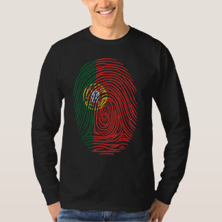 Fingerabdruck Stolze portugiesische Wurzeln Portug T-Shirt