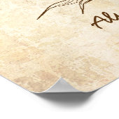 Fingerabdruck-Tree Hochzeitsrosa (Vintag) Poster (Ecke)