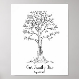 Fingerabdruck-Tree mit Leavs-Plakat Poster