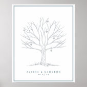 Fingerabdruck-Tree und Monogram-Gästebuch Poster (Vorne)