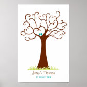 Fingerabdruck Tree Wedding - Heartastic (weiß) Poster (Vorne)