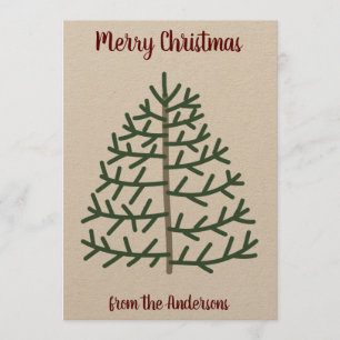 Fingerabdruck Weihnachtsbaum Familienurlaub-Karte Einladung