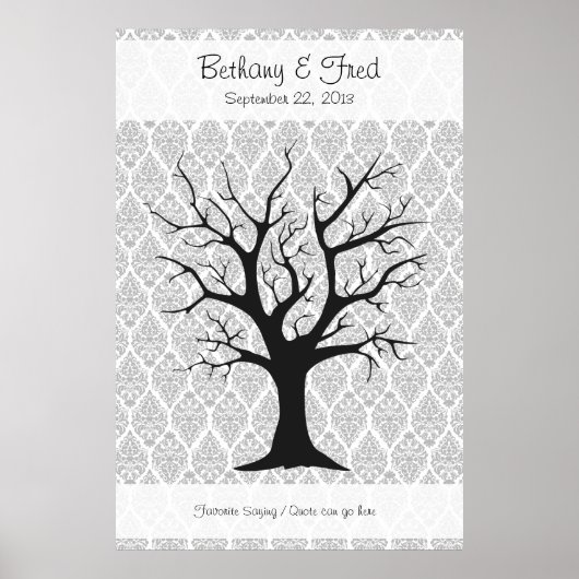 Fingerabdruckbaum C mit Damask - 40"x60" Poster (Vorne)