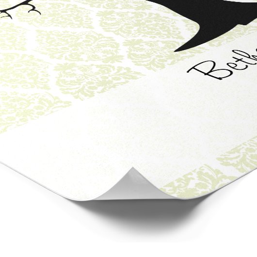 Fingerabdruckbaum C mit Damask Green - 11"x14" Poster (Ecke)