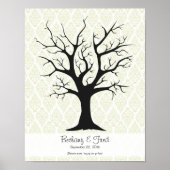 Fingerabdruckbaum C mit Damask Green - 11"x14" Poster (Vorne)