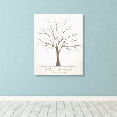 Fingerabdruckbaum für Hochzeiten - rustikal Leinwanddruck (Insitu (Holzboden))