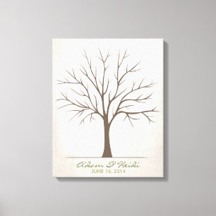 Fingerabdruckbaum für Hochzeiten - rustikal Leinwanddruck