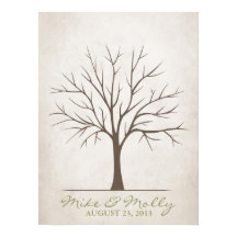 Fingerabdruckbaum für Hochzeiten - rustikal