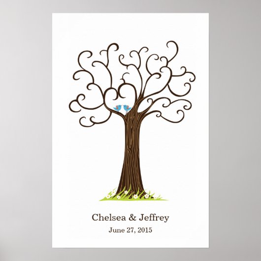 Fingerabdruckbaum (Herz-Dunkelbraun) Poster (Vorne)