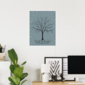 Fingerabdruckbaum Hochzeiten - Winterschnee Poster (Heimbüro)