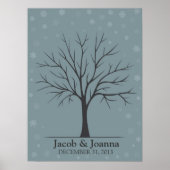 Fingerabdruckbaum Hochzeiten - Winterschnee Poster (Vorne)