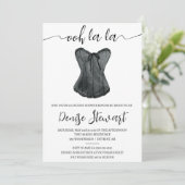 Fingerabdruckdusche, Schwarz/Weiß, Brautparty Einladung (Stehend Vorderseite)