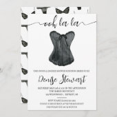 Fingerabdruckdusche, Schwarz/Weiß, Brautparty Einladung (Vorne/Hinten)