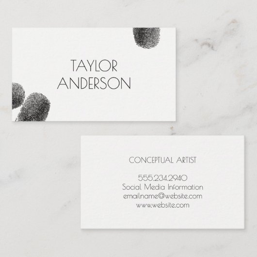 Fingerabdrücke / künstlerisch visitenkarte (Vorne/Hinten)