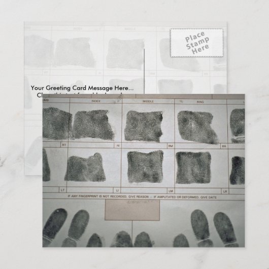 Fingerabdrücke Postkarte (Vorne/Hinten)