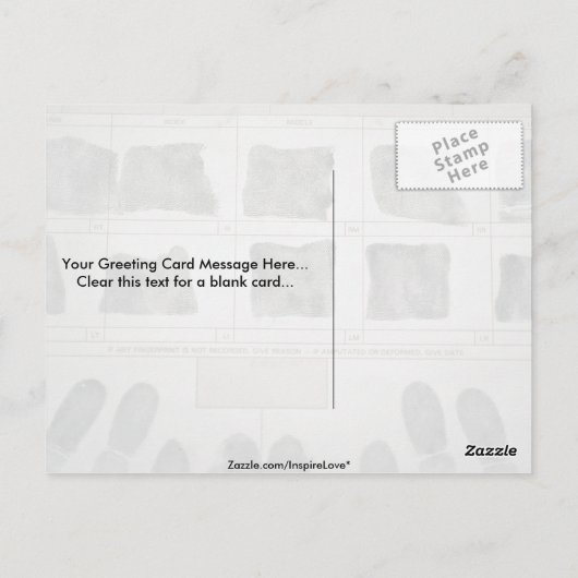 Fingerabdrücke Postkarte (Rückseite)