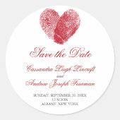 Fingerabdrücke Save the Date Sticker (Vorderseite)