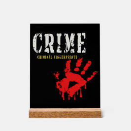 Fingerabdrücke von Kriminalbeamten Akronylic-Zeich Acrylschild