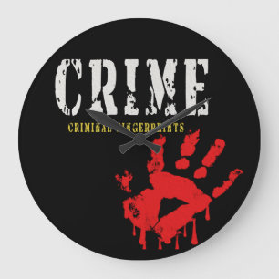 Fingerabdrücke von Kriminalbeamten Wall Clock Große Wanduhr