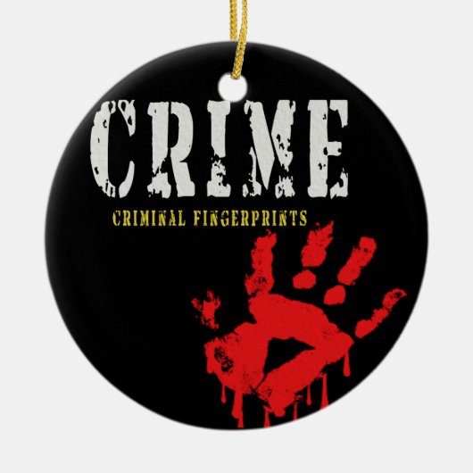 Fingerabdrücke von Kriminellen Keramik Ornament (Vorne)