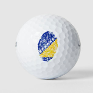 Fingerabdruckflagge der bosnischen Touch Golfball