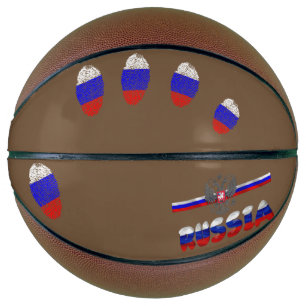 Fingerabdruckflagge der russischen Touch Basketball