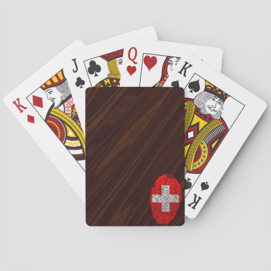 Fingerabdruckflagge der Schweizer Touch Spielkarten (Rückseite)