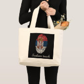 Fingerabdruckflagge der serbischen Touch Jumbo Stoffbeutel (Vorderseite (Produkt))