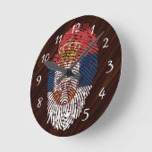 Fingerabdruckflagge der serbischen Touch Runde Wanduhr (Winkel)