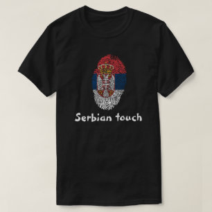 Fingerabdruckflagge der serbischen Touch T-Shirt